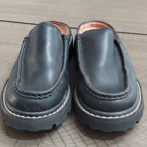 Ariat Black Pebbled Leather Mule Loafers Sz 5.5B - Picture 2 of 11